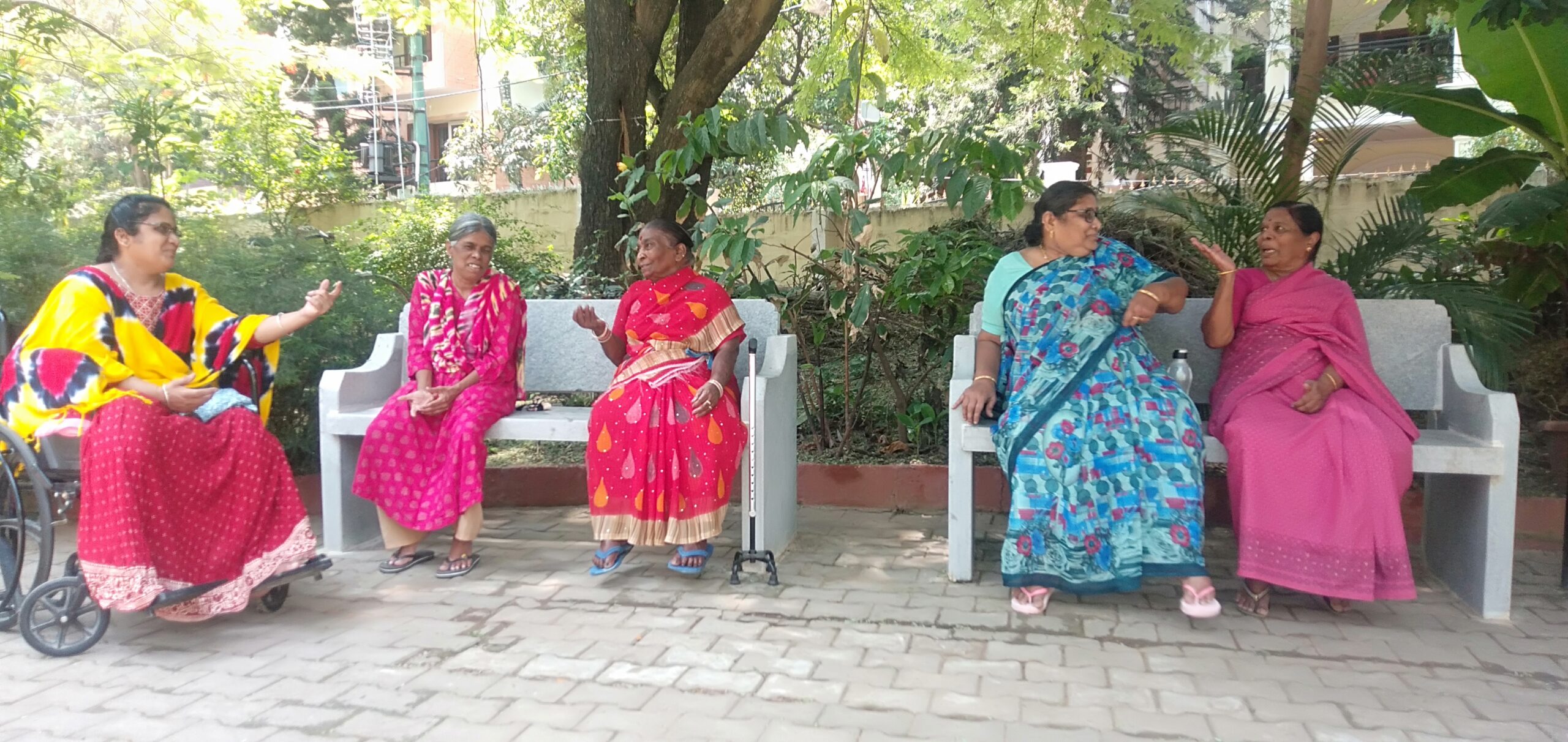 Garden Benches for Seniors by K&S Partners at Whitefield Home