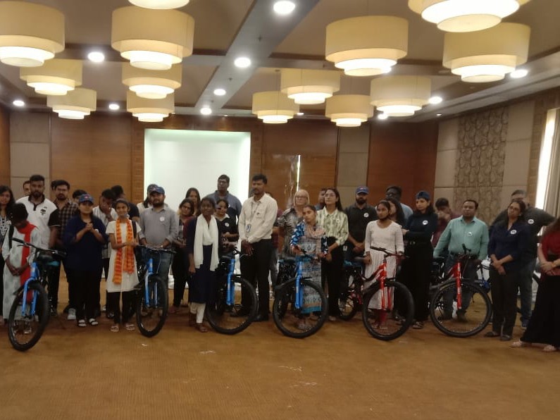 Received 17 bicycles donated by Hitachi and Apple. 