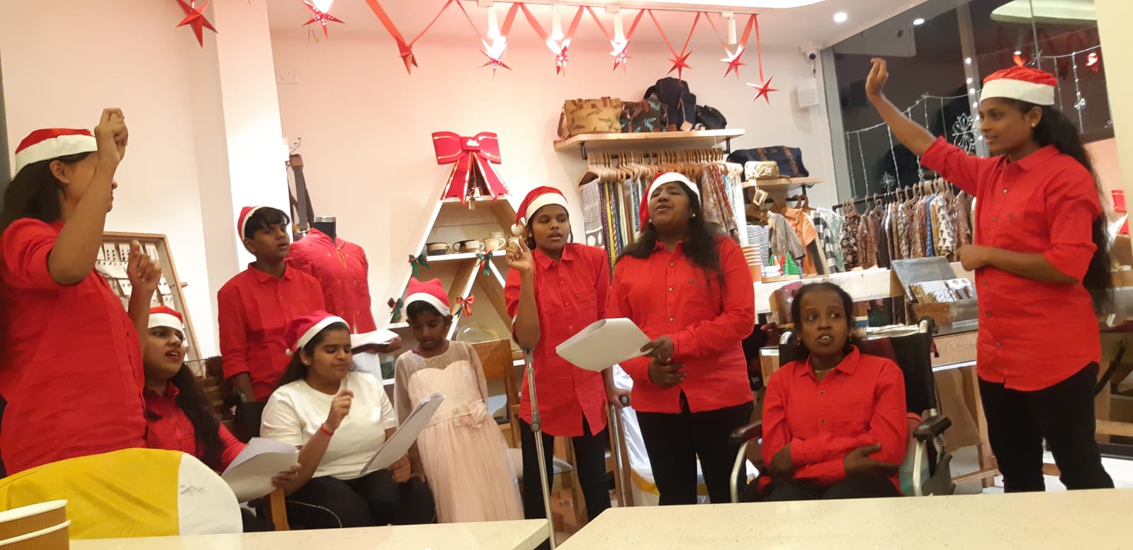 Cheshire Homes Choir Lights Up Ethic Attic Christmas