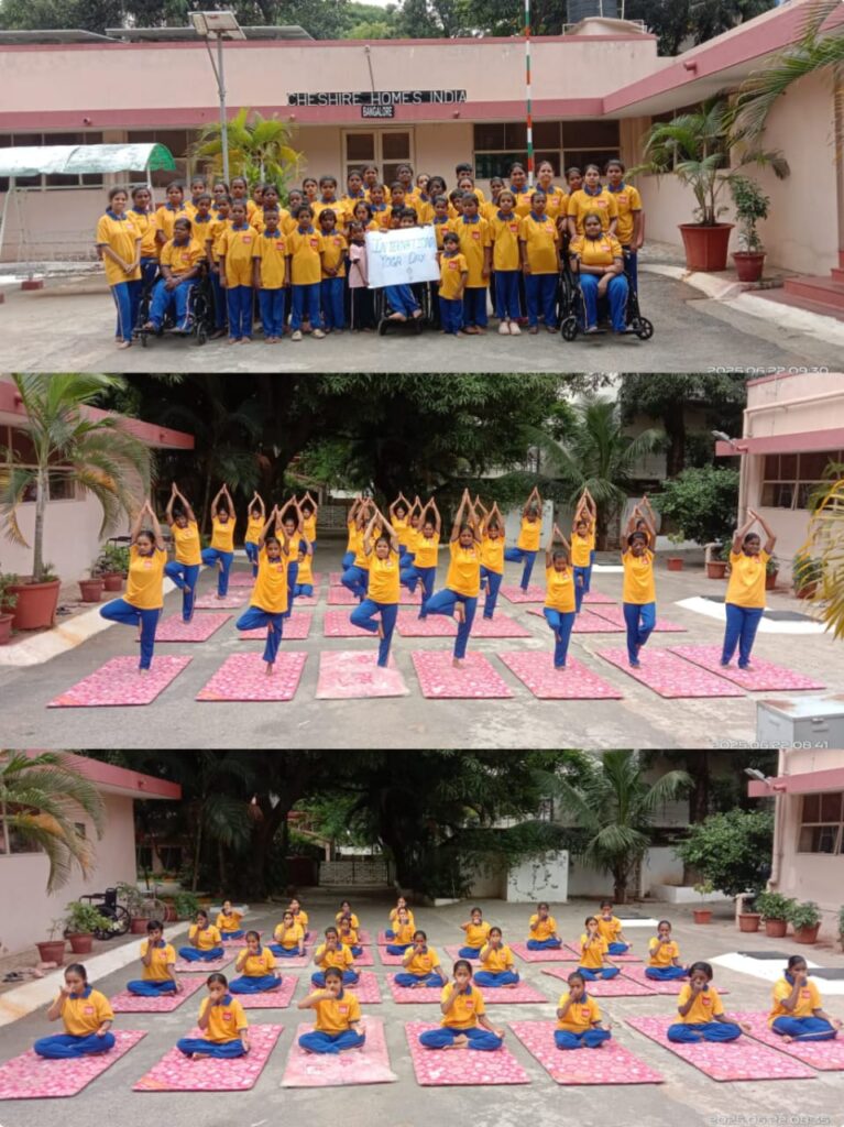 Residents performed Yoga Asanas to celebrate the  International Yoga Day.